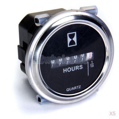 5x Round Quartz Hour Meter AC 100-250V for Industrial Timing Data High Accuracy