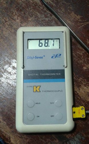 Cole parmer 8528-40 digi-sense digital thermometer type k thermocouple + probe for sale