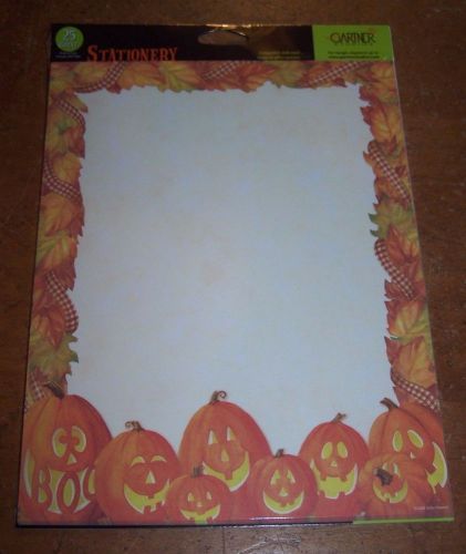 Lot 25 Packs 25 Sheets ea Gartner Jack-O-Lantern Stationary Paper 8 1/2&#034; x 11&#034;