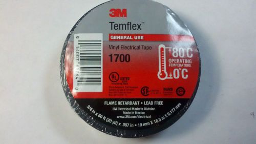 1700 Series 7 mil Temflex® General Use Vinyl Electrical Tape, Black, 3/4&#034; x 60&#039;