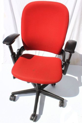 EXECUTIVE  CHAIR by STEELCASE LEAP V2 FULLY LOADED in RED Fabric ERGONOMIC (#2)
