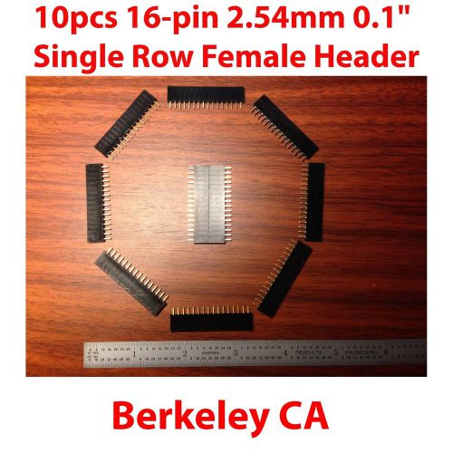 10 pcs 16-pin 2.54mm 0.1&#034; Single Row Female Header NEW