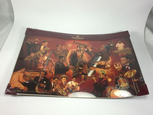 Hennessy Cognac - Burgundy - Paper Desk Pad - Jazz Band - 18 x 11 1/2 &#034;