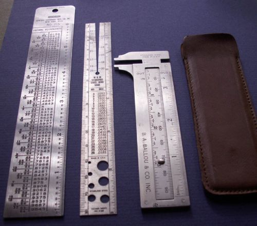 3 toolmaker&#039;s and machinist&#039;s measuring tool steel rules for sale
