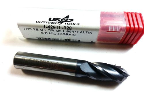 7/16&#034; US22 Solid Carbide 90 Degree ALtIN Coated 4 Flute Drill Mill (O 942)
