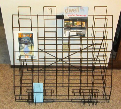 Large Folding MAGAZINE RACK HOLDER 24 Tiered Slot Openings Office Waiting Room