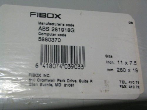 Nos fibox meter enclosure model pc 2819 18 g 10.9 x 7.4 x 7.1&#034; grey rohs compl for sale