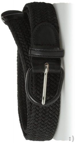 New luxury divas black braided elastic stretch belt size large for sale