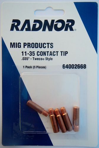 Radnor 64002668 tweco style 11-35 contact tip .035&#034; 5pack for sale