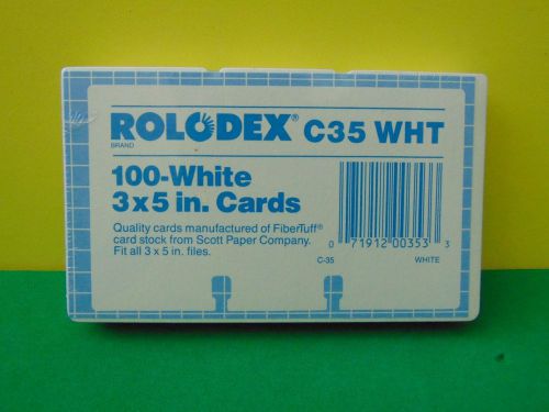 100 Genuine Rolodex C35 WHT 3 x 5 Inches Cards New &amp; Sealed
