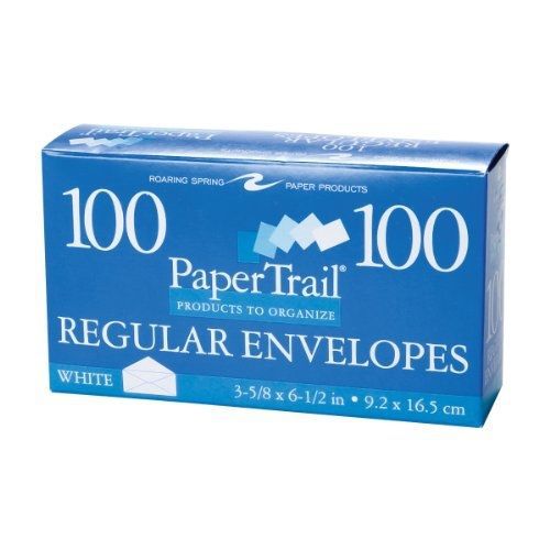 Roaring Spring Gummed Boxed Envelopes, 6 1/2 size, Plain, 100/box