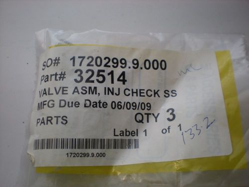 (pack of 3) lmi 32514 valve assembly, inj check ss new for sale