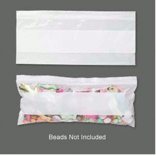 100 Plastic Zip Lock Ziplock Bags 3x8 clear w/white block style Tite-lip 2mil