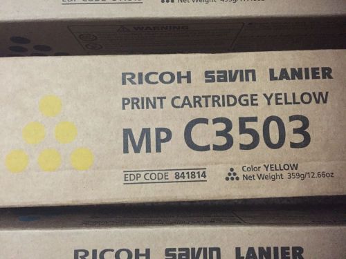 Genuine Ricoh Savin Lanier Print Cartridge Yellow MP C3503 841814 C3003