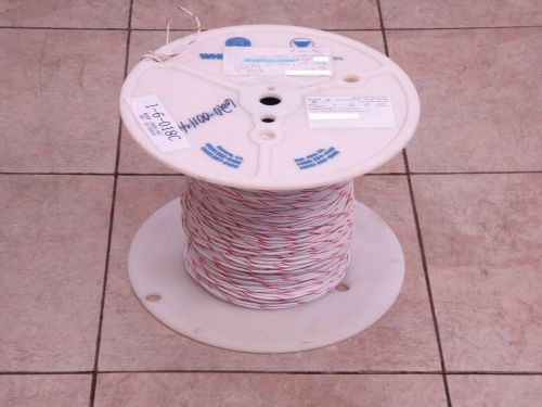 8920-092 Belden PVC Hookup Wire 22 AWG 7 X 30 White W/ Red Strip 1090&#039; NOS