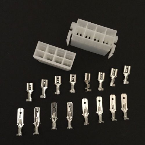 Kit 8 ways faston terminal &amp; connectors - 18 pcs, 6.3mm, .250 series, 14-18 awg for sale