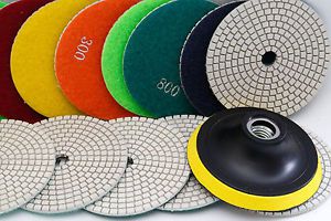 Wet dry diamond polishing pads 4 inch set for granite concrete stone aa quality for sale