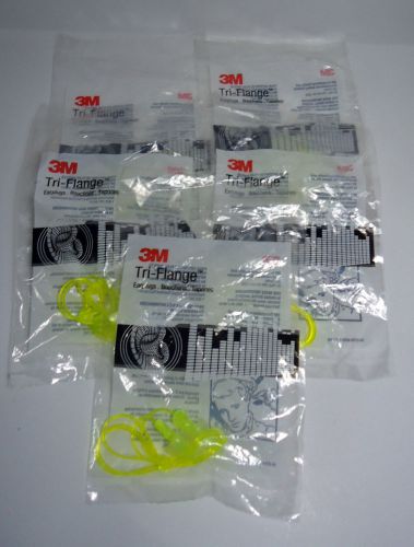 New Lot of 5 Pair of 3M Tri-Flange EarPlugs Noise Reduction