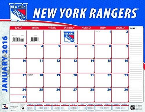 Turner new york rangers 2016 desk calendar, january-december 2016, 22 x 17&#034; for sale