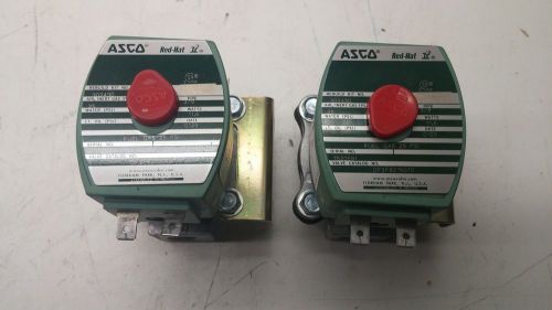 LOT of (2) ASCO Red Hat 8215G10 Valve 11.6 Watts Pipe 3/8 25 PSI USED