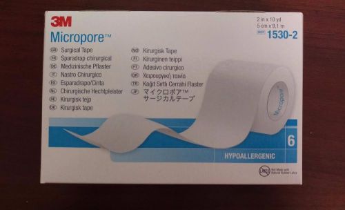 New 3M Micropore Surgical Tape 2&#034;x10yrds 6rl/bx #1530-2