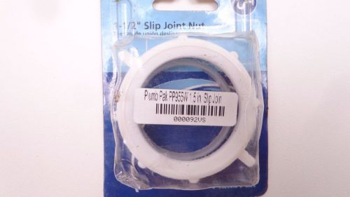 1 1/2 PLASTIC PVC WHITE SLIP JOINT SINK DRAIN NUT 4991915  PLUMB PAK   000092vs