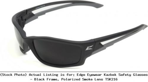 Edge Eyewear Kazbek Safety Glasses - Black Frame, Polarized Smoke : EDETSK216