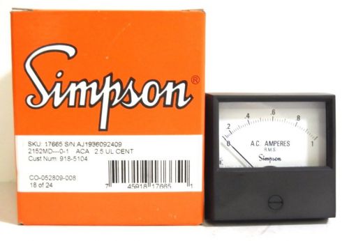 SIMPSON AC AMP METER 2152 0-1 AMP CAT #: 17665 **NEW**