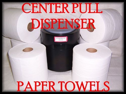 CENTER PULL DISPENSER AND PAPER TOWELS 6 ROLLS