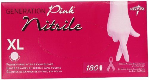 Medline Generation Pink Nitrile Exam Gloves, Pink, X-Large, 180 Count