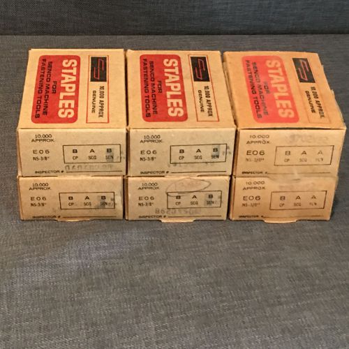 Six (6) Boxes Genuine Senco Staples - N5 - 3/8&#034;, 10,000 per Box