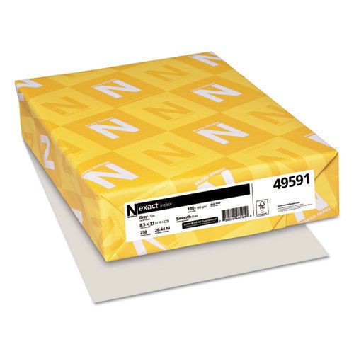 Exact index card stock, 110lb, 8 1/2 x 11, gray, 250 sheets for sale