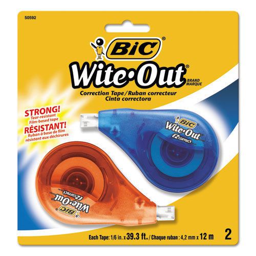 Wite-Out EZ Correct Correction Tape, Non-Refillable, 1/6&#034; x 472&#034;, 2/Pack