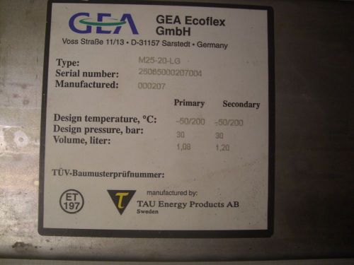 E26 kelvion gea ecoflex m25-20-lg m2520lg heat exchanger 20 1/2&#034; e26 for sale