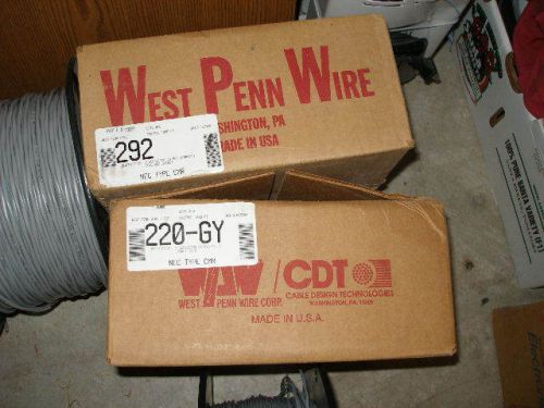 1000&#039; West Penn Wire 292-GY 2 conductor 20 awg Stranded Jacket Speaker Etc.