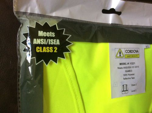 Cordova High Visibility Safety Vest Class 2 Neon Yellow Size XL