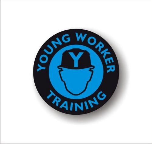 Safety Decal Hard Hat YOUNG WORKER TRAINING employee sticker (set of 7)