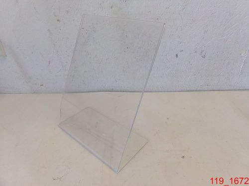 Qty=11 Clear Plastic Slanted Table Tent Flyer Display Stand 8.5&#034; x 11&#034;