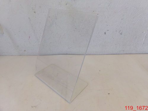 Qty=11 Clear Plastic Slanted Table Tent Flyer Display Stand 8.5&#034; x 11&#034;