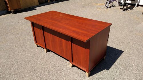 DESK ROSEWOOD DOUBLE PEDESTAL 29x59 FOUR FILE DRAWERS  We Deliver Locally Nor Ca