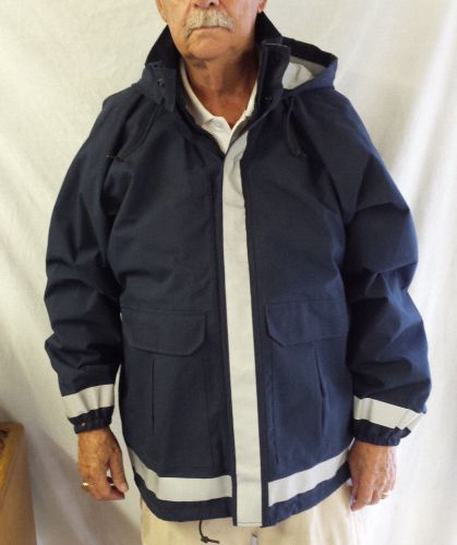 Nasco  rain jacket  with stow a way hood blue size see measurements for sale