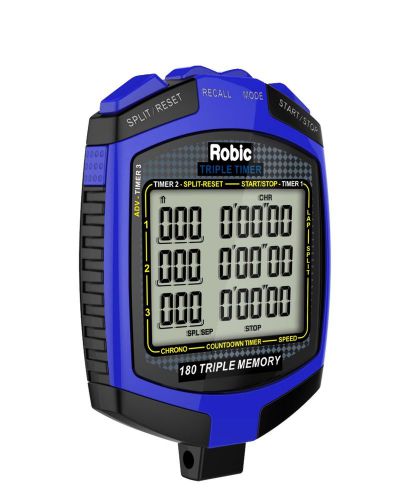 Robic sc-899 triple timer 180 lap memory stopwatch race rally circuit lap timing for sale