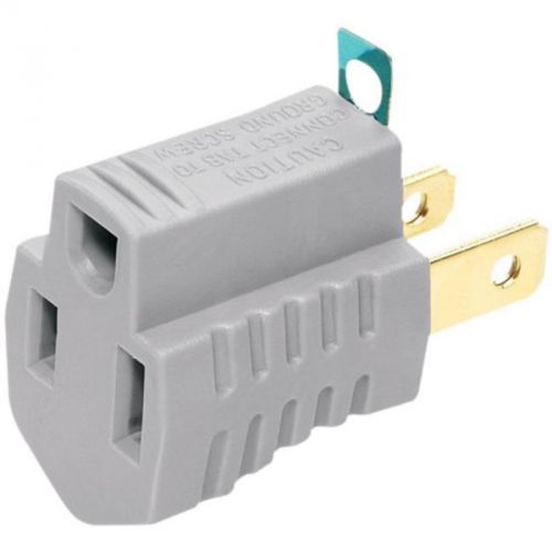 Gray 15A 2-Pole 3-Wire 125-Volt Single Outlet Grounding Adapter w/Grounding Lug