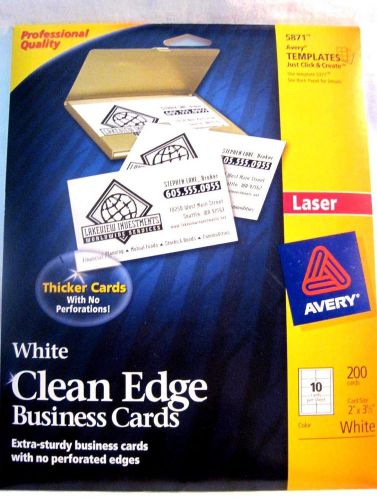 Avery 5871 Clean Edge White Business Cards 200 Count - 2 Used FREE SHIPPING