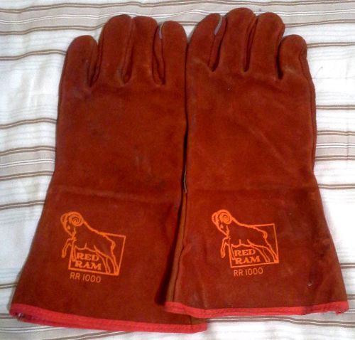 Welders Heat Resistant Gloves by Red Ram - RR 1000 Red Leather, Made in USA, EUC