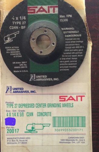 Sait grinding wheel concrete (pack of 14) 4 x 1/4 x 5/8 c24n, 20017 for sale