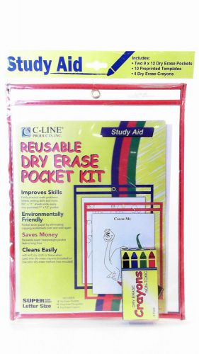 NEW C-Line Reusable Dry Erase Pocket Kit Study Aid Teaching Supplies 40600 CHOP