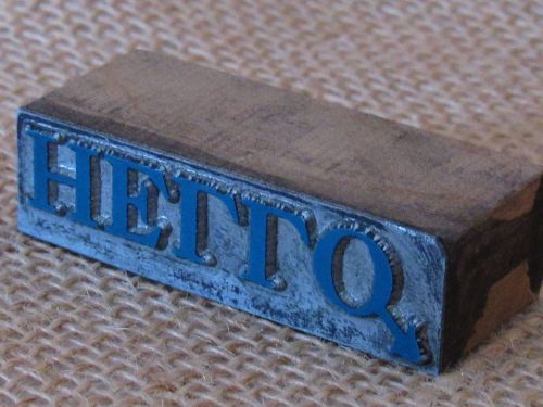 Vtg Printers Block HELLO w/male gender symbol