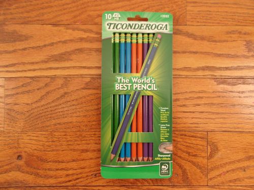 Ticonderoga Premium Wood Pencils, #2, HB, Assorted Colors, 10/Pack (13932)