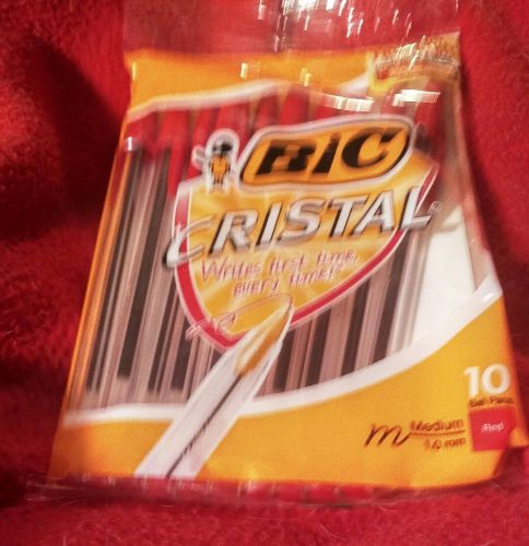 BIC Cristal Ball Point Pens Medium Red 10 pack